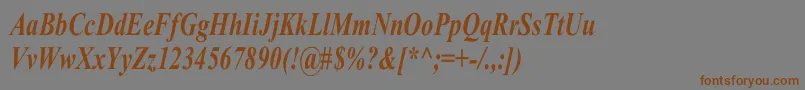 フォントTimesRomanCnBoldItalic – 茶色の文字が灰色の背景にあります。