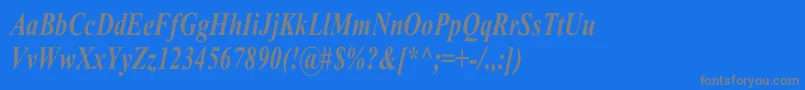 フォントTimesRomanCnBoldItalic – 青い背景に灰色の文字