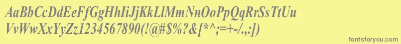 TimesRomanCnBoldItalic Font – Gray Fonts on Yellow Background