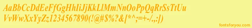 TimesRomanCnBoldItalic Font – Orange Fonts on Yellow Background