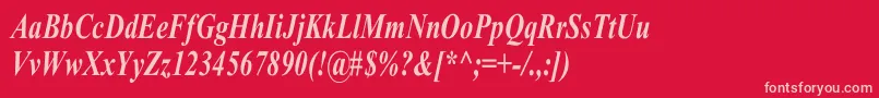 TimesRomanCnBoldItalic Font – Pink Fonts on Red Background