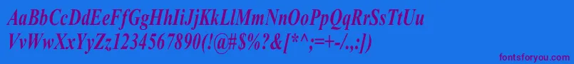 TimesRomanCnBoldItalic Font – Purple Fonts on Blue Background