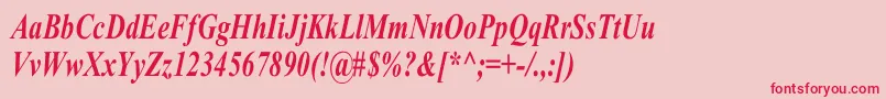 TimesRomanCnBoldItalic Font – Red Fonts on Pink Background