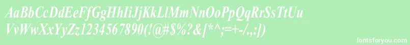TimesRomanCnBoldItalic Font – White Fonts on Green Background
