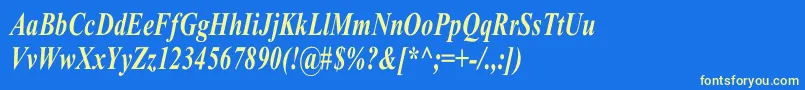 TimesRomanCnBoldItalic Font – Yellow Fonts on Blue Background