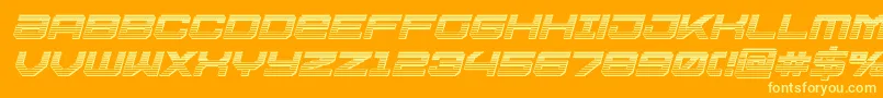 Шрифт Ussdallaschromeital – жёлтые шрифты на оранжевом фоне