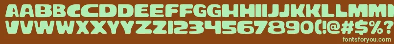 Bracheos-fontti – vihreät fontit ruskealla taustalla