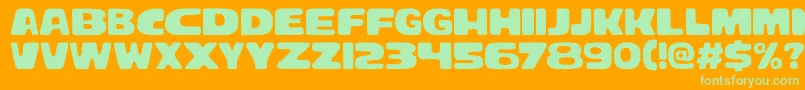 Bracheos Font – Green Fonts on Orange Background