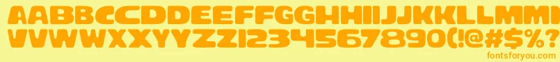 Bracheos Font – Orange Fonts on Yellow Background