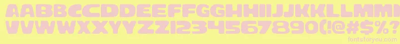 Bracheos-fontti – vaaleanpunaiset fontit keltaisella taustalla