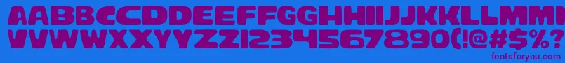 Bracheos Font – Purple Fonts on Blue Background