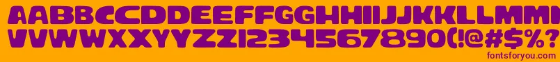 Bracheos Font – Purple Fonts on Orange Background