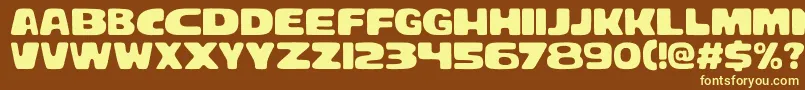 Bracheos-fontti – keltaiset fontit ruskealla taustalla