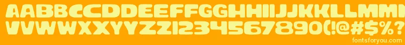 Bracheos Font – Yellow Fonts on Orange Background