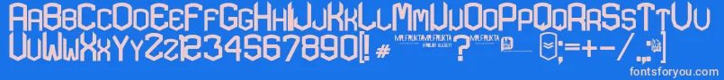 フォントKardonBold – ピンクの文字、青い背景