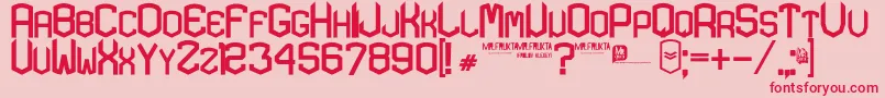 フォントKardonBold – ピンクの背景に赤い文字