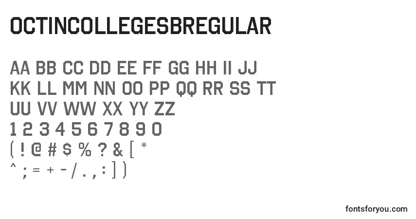 Шрифт OctincollegesbRegular – алфавит, цифры, специальные символы