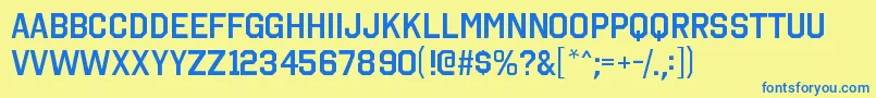 OctincollegesbRegular Font – Blue Fonts on Yellow Background