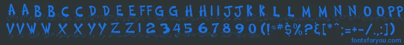 FootstepsNormalDb Font – Blue Fonts on Black Background