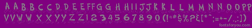 FootstepsNormalDb Font – Gray Fonts on Purple Background