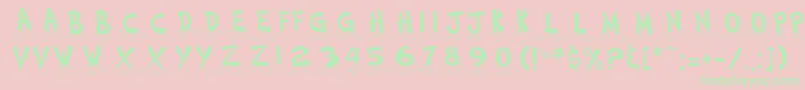 FootstepsNormalDb Font – Green Fonts on Pink Background