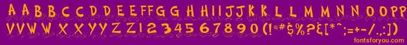 FootstepsNormalDb Font – Orange Fonts on Purple Background