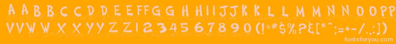 FootstepsNormalDb Font – Pink Fonts on Orange Background