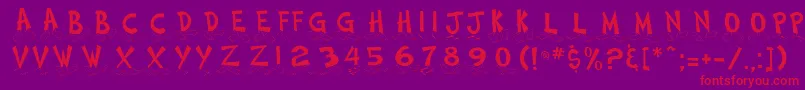 FootstepsNormalDb-Schriftart – Rote Schriften auf violettem Hintergrund