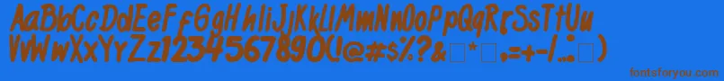 BlackKids Font – Brown Fonts on Blue Background