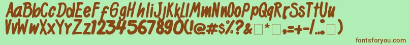 BlackKids Font – Brown Fonts on Green Background