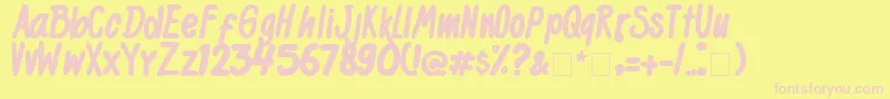 BlackKids Font – Pink Fonts on Yellow Background