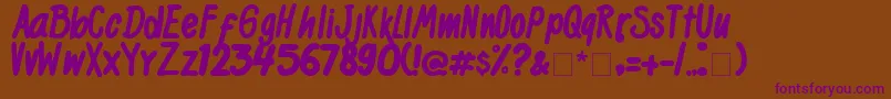 BlackKids Font – Purple Fonts on Brown Background