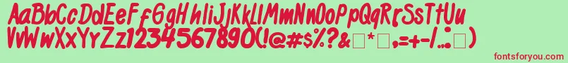 BlackKids Font – Red Fonts on Green Background