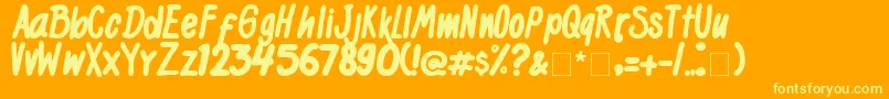 BlackKids Font – Yellow Fonts on Orange Background