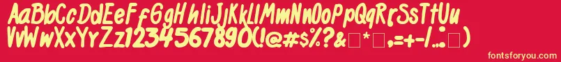 BlackKids Font – Yellow Fonts on Red Background