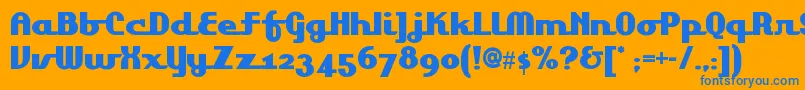 フォントLakeshoredrivenf – オレンジの背景に青い文字