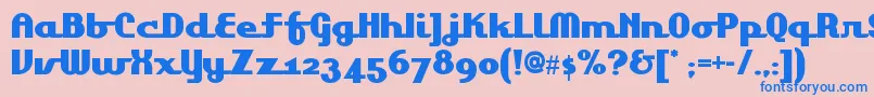 Lakeshoredrivenf Font – Blue Fonts on Pink Background