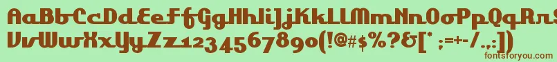 Шрифт Lakeshoredrivenf – коричневые шрифты на зелёном фоне