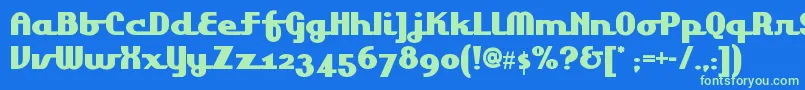 Czcionka Lakeshoredrivenf – zielone czcionki na niebieskim tle