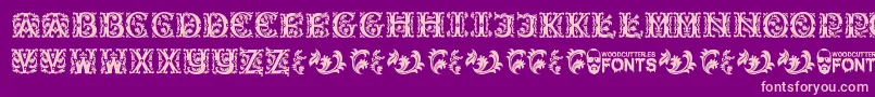 BeautyInitials-Schriftart – Rosa Schriften auf violettem Hintergrund