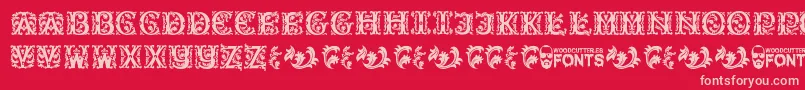 BeautyInitials Font – Pink Fonts on Red Background