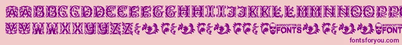 BeautyInitials Font – Purple Fonts on Pink Background