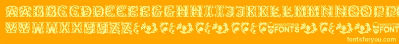 BeautyInitials Font – Yellow Fonts on Orange Background