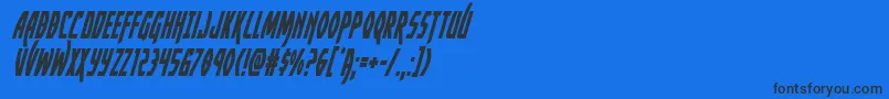 Шрифт Yankeeclippercondital – чёрные шрифты на синем фоне