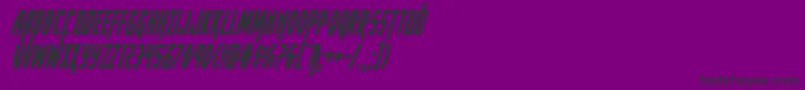 Yankeeclippercondital-Schriftart – Schwarze Schriften auf violettem Hintergrund