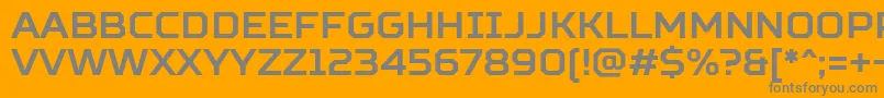 SquaresBoldFree-Schriftart – Graue Schriften auf orangefarbenem Hintergrund