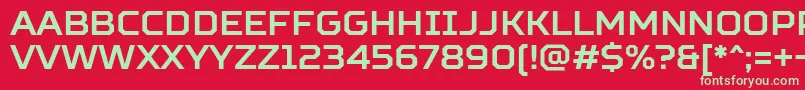 フォントSquaresBoldFree – 赤い背景に緑の文字