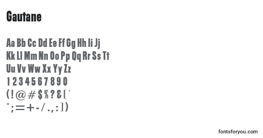 Fuente Gautane - alfabeto, números, caracteres especiales