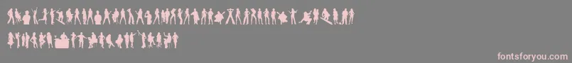 HumanSilhouettesFree Font – Pink Fonts on Gray Background