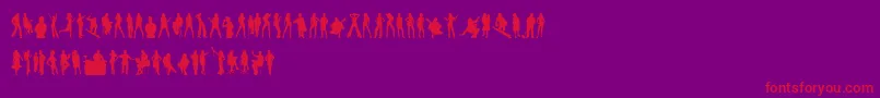 HumanSilhouettesFree Font – Red Fonts on Purple Background